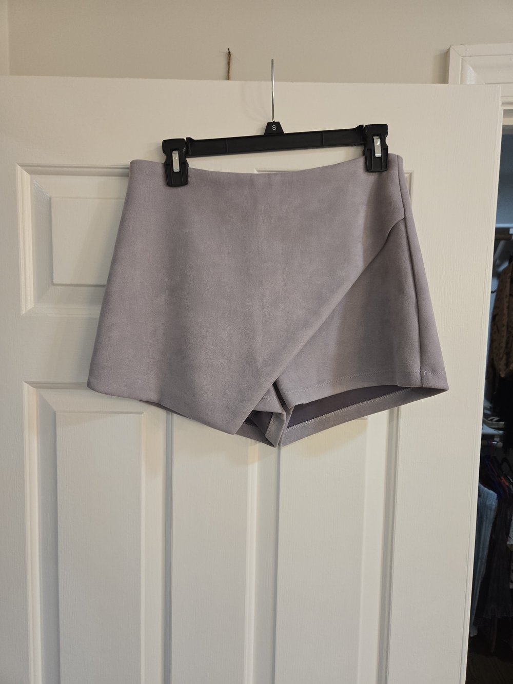 Grey Wrap Front Skort Shorts